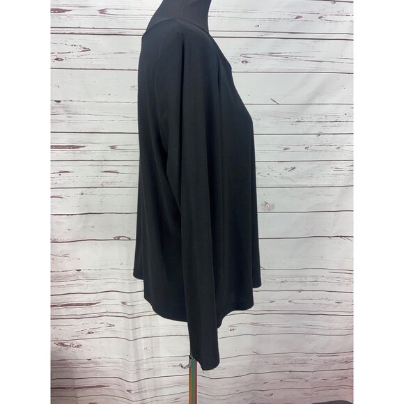 Linea‎ By Louis Dell'Olia Black Long Sleeve Side Drape Size XL Dress Shirt - Picture 3 of 8